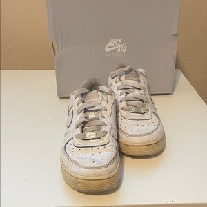 Nike White and Tan Kids Sneakers